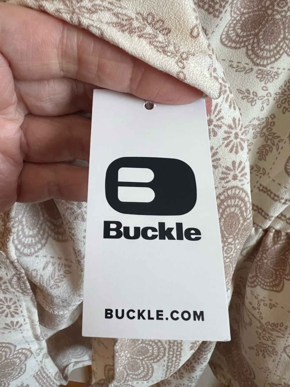 Daytrip Buckle Ivory Tan Boho Lace Peplum Top XS Buckle Floral Medallion Blouse - Picture 8 of 13